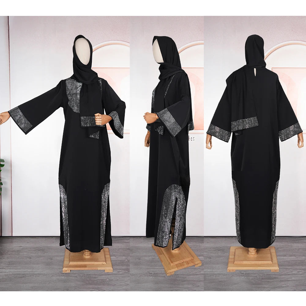 Abayas For Women Dubai Luxury 2025 African Muslim Fashion Dress Caftan Marocain Evening Party Dresses Boubou Robe Djellaba Femme