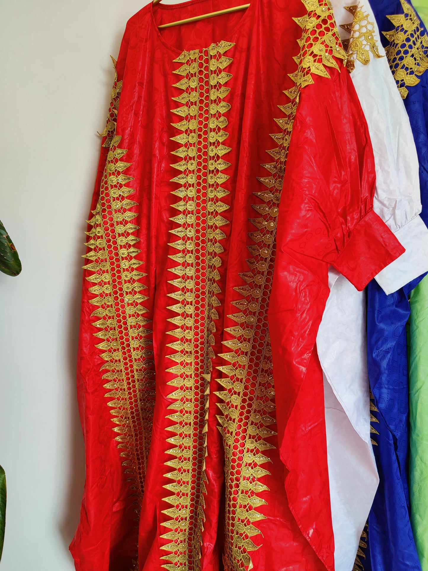 African Red Boubou Bazin Riche Wedding Bride Dress 2024 Latest Nigerian Mali Mix Size Dashiki With Gold Dust Embroidery Gown