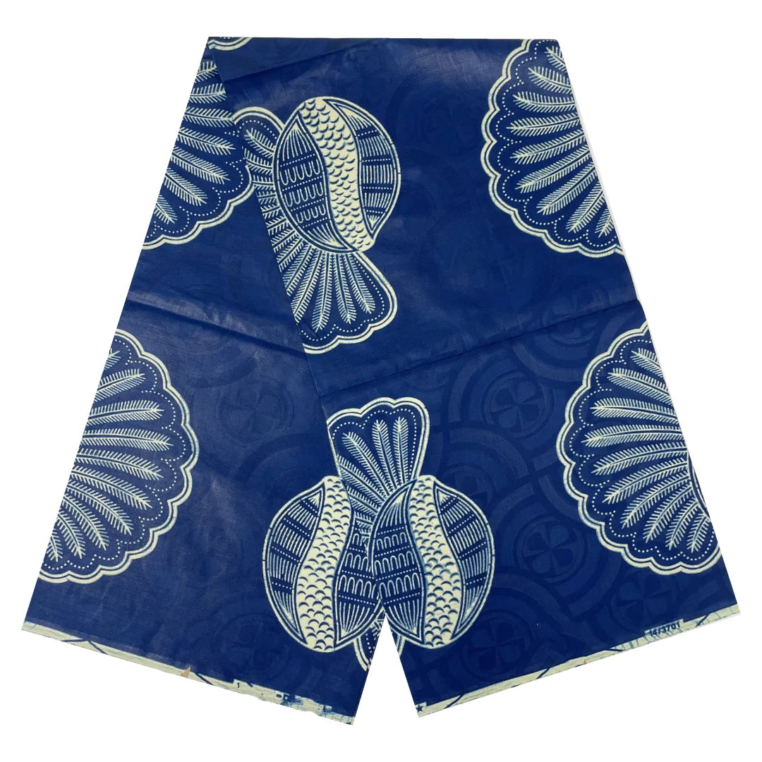 Latest Design African Jacquard Wax Print Fabric 6yards 100% Cotton    Nigeria Wax Tissu Material for Dress Sew DIY TN1126-1