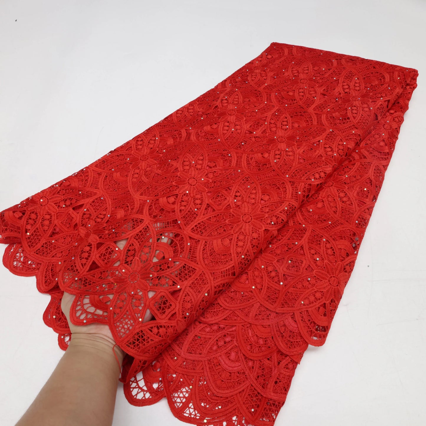 High Quality African Nigerian French Tulle Lace Fabric For Sewing Embroidery Dress Milk Silk Voile Wedding Party 5Yards