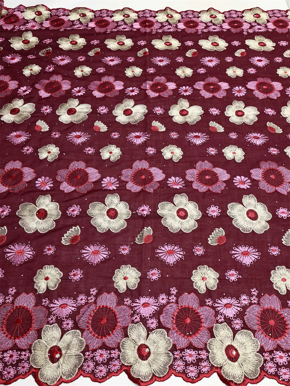 African Cotton Lace Fabric Swiss Voile Lace In Switzerland Hot Sale Nigerian Lace Fabric For Sewing Women Evening Party Dresses