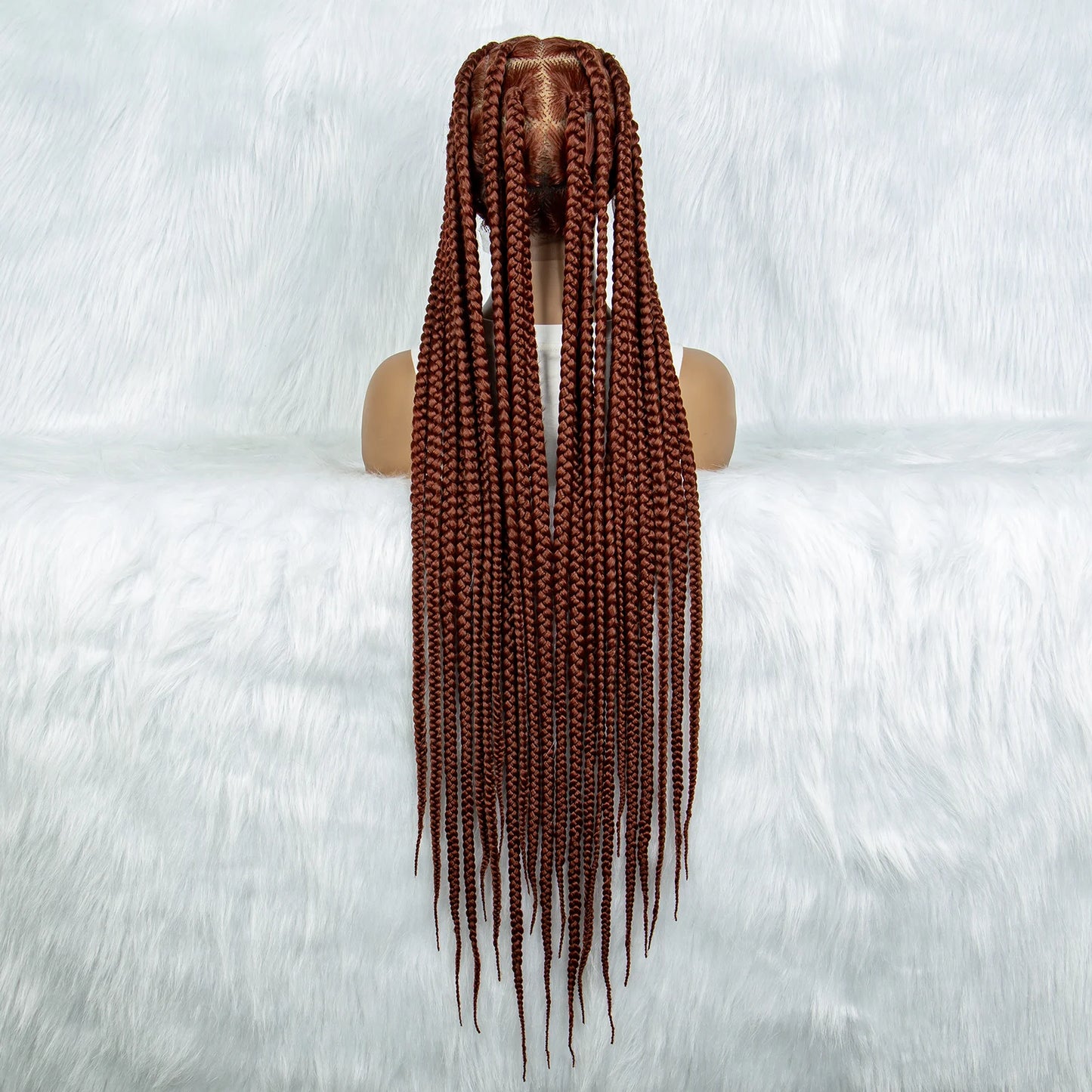 HD Full Lace Braided Wigs for Black Women Box Braids Synthetic Lace Front Wig Big Square Knotless Box Braids With Baby Hair