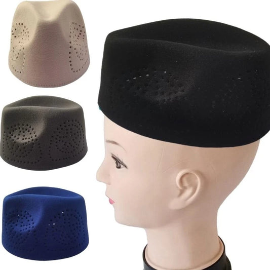 Men's Fashionable Prayer Caps Soft Breathable Taqiyah Hat for Religious Festival