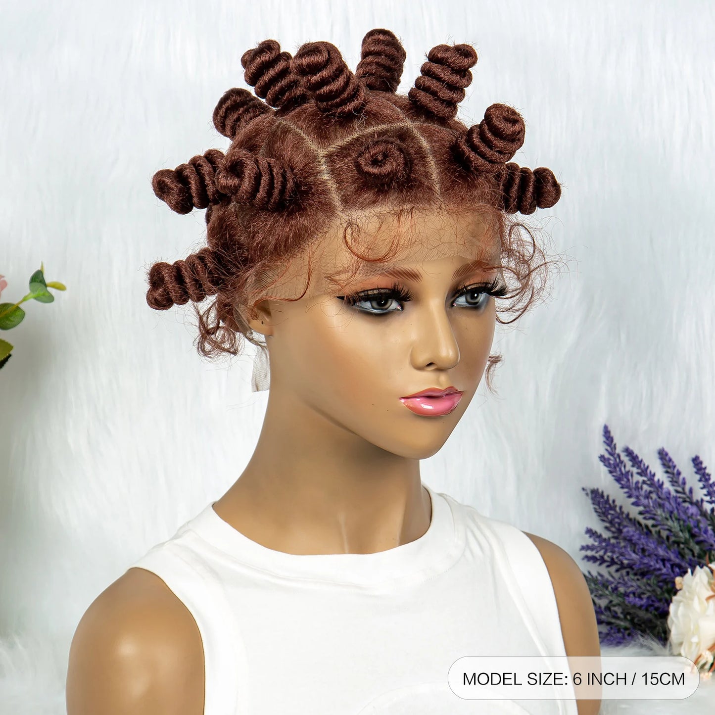 Knotless Braids Wig Synthetic Box Braided Hair Twist Braided Buns Wig Full Lace African Braiding Hair For Black Women