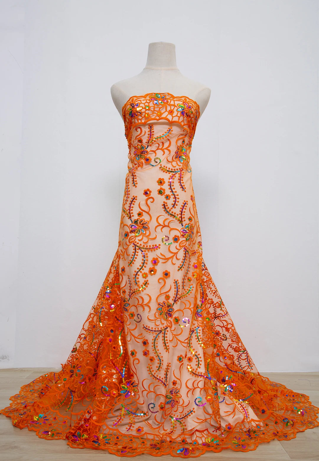 For Sewing Luxury Midi Party Dresses French Tulle Mesh Lace Newest Design African Nigerian Embroidered Lace Fabric,2.5yards 3846