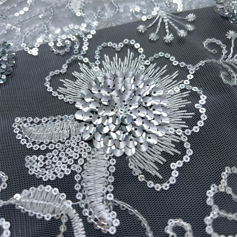 For Sewing Luxury Midi Party Dresses French Tulle Mesh Lace Newest Design African Nigerian Embroidered Lace Fabric,2.5yards 3846