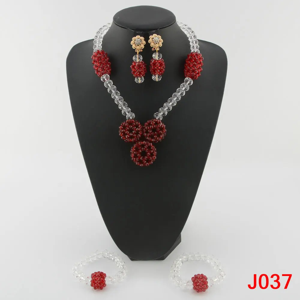 Fashion african coral beads necklace set nigerian wedding african beads jewelry Set