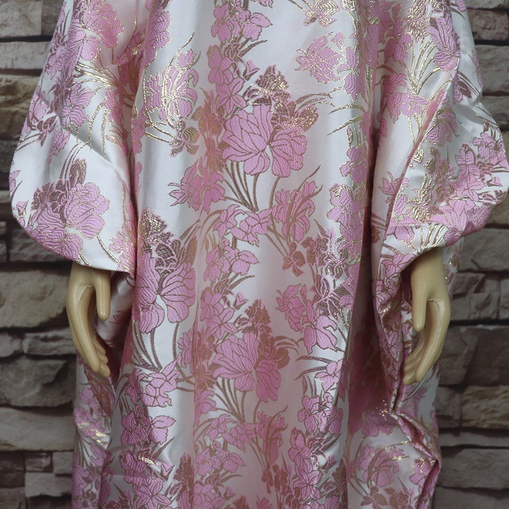 African Dresses for Women 2024 Muslim Fashion Boubou Dashiki Traditional Africa Clothes Ankara Outfits Evening Gown With Headtie