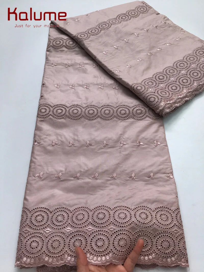 Luxury African Fabric Austria Cotton Polished Lace High Quality Atiku Fabric 5Yards For Men Traditional Robe Suit Material F4255