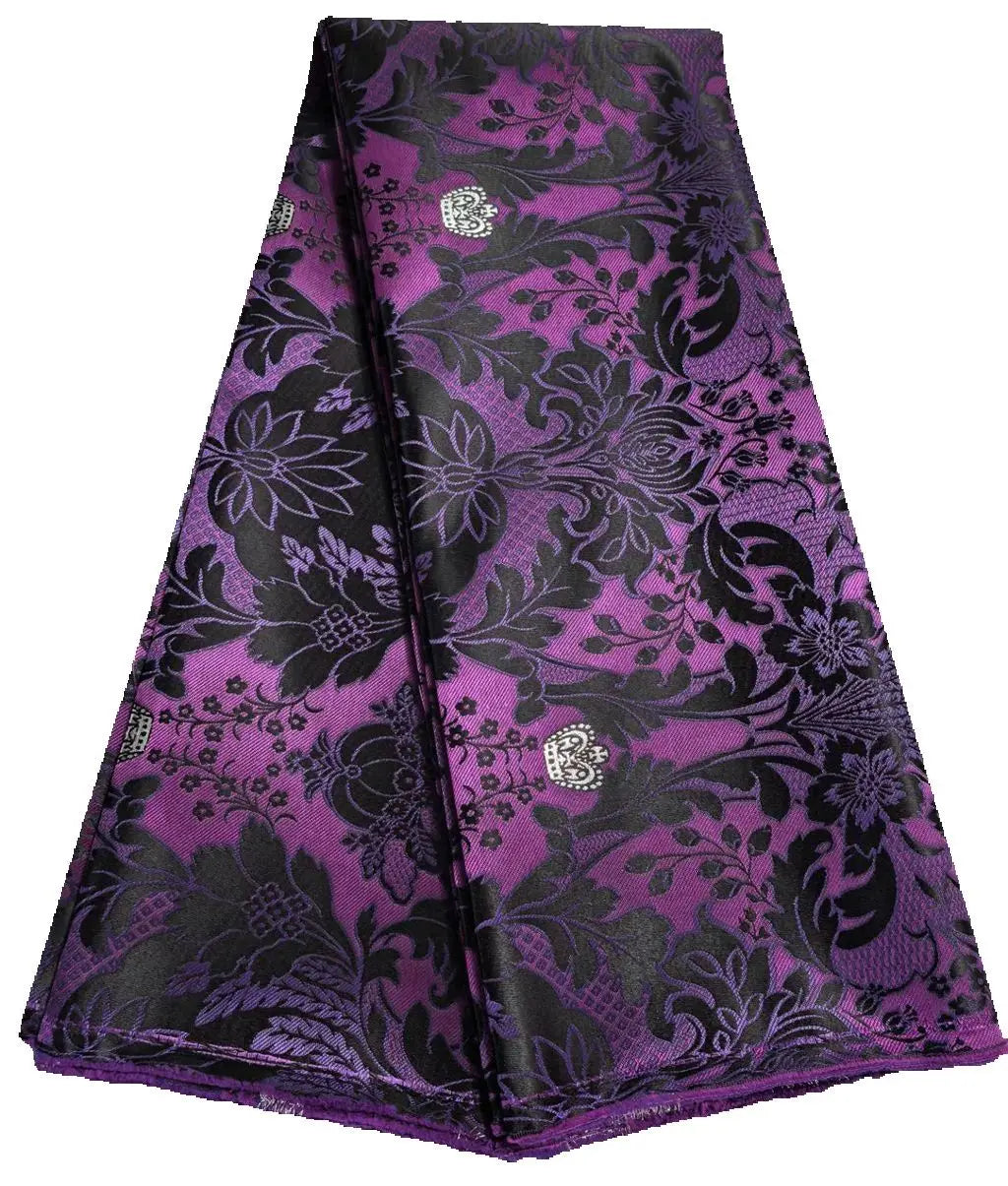 African Thick Damask Lace Fabric 2.5Yard Or 5Yards 2025 Jacquard Brocade Fabrics DIY Sew For Nigeria Women Headtie Aso obi Dress
