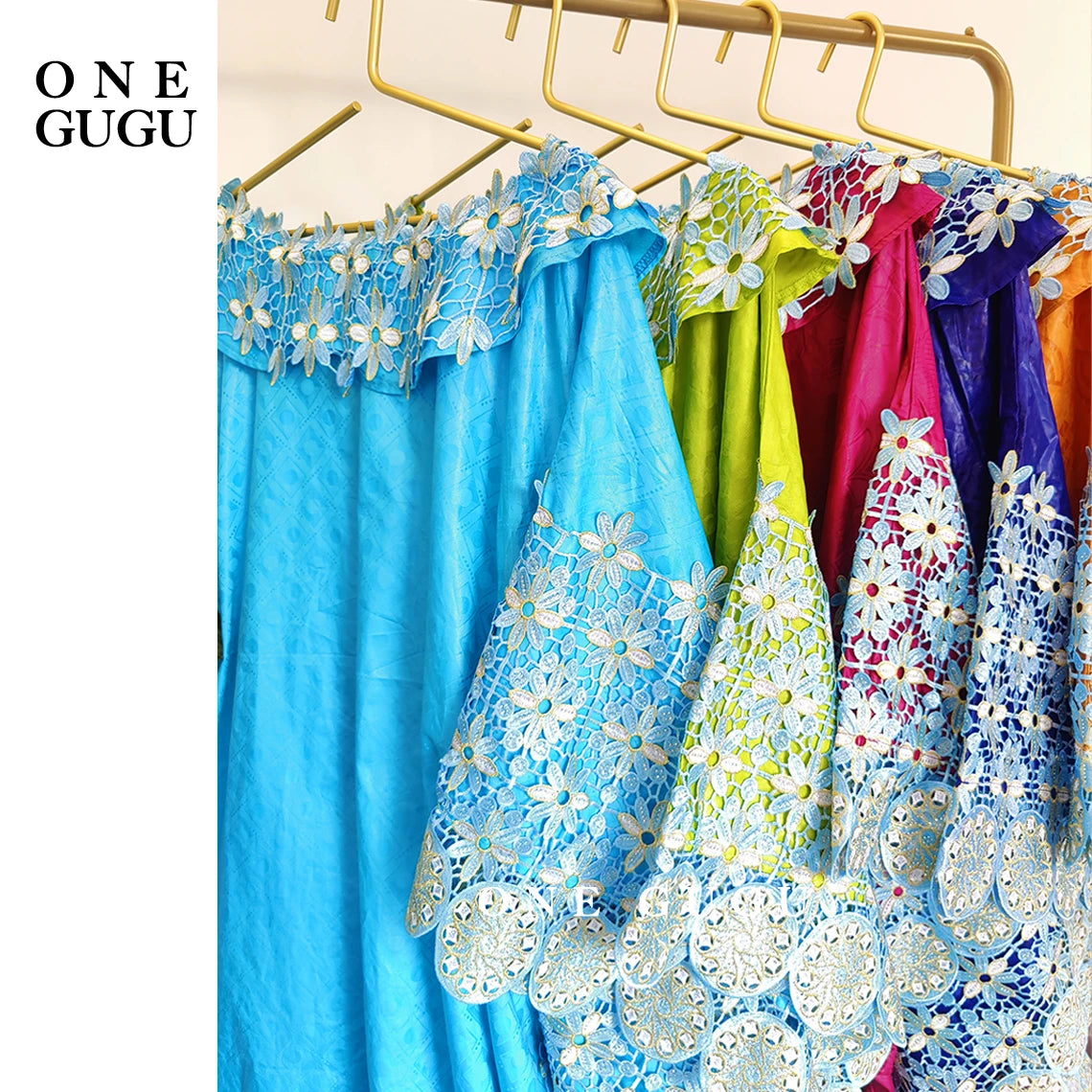 Sky Blue African Bazin Rich Dress Original Nigerian Basin BouBou Dashiki For Ankara Party Wedding Bride Robe Guipure Sewn Dress