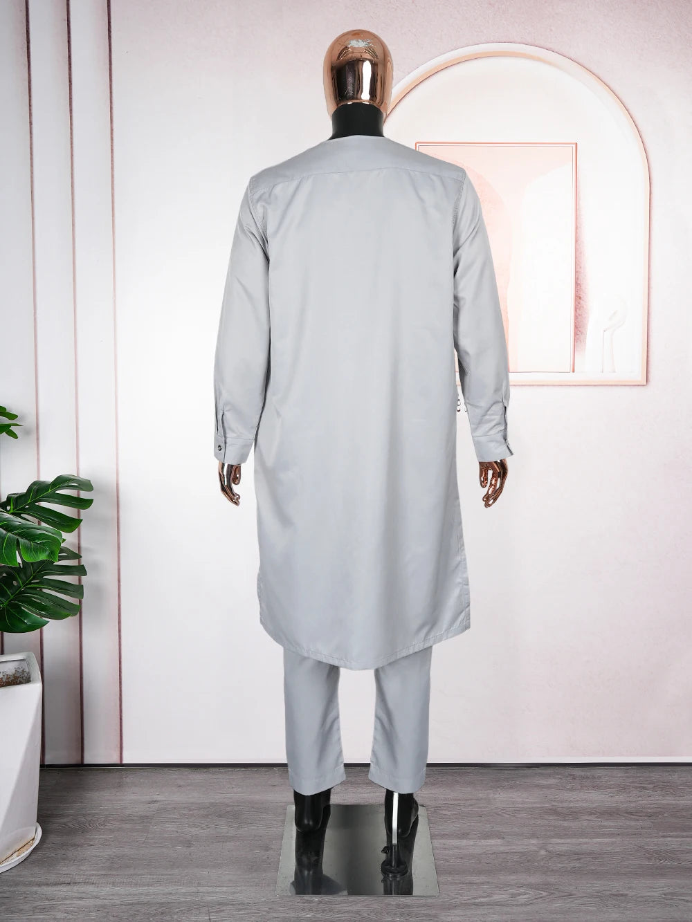 H&D African Agbada Robe Men 2 Pieces Set Embroidery Dashiki Shirt Africa Clothes Long Sleeve Cover Tops Pants Suit Robes Outfit