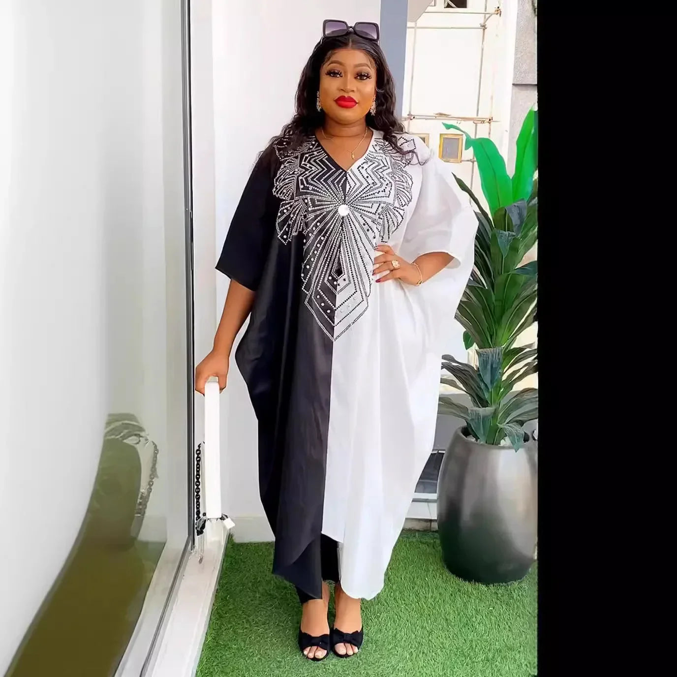 African Dresses for Women Hijab Kaftan Print Loose Boubou Robe Africa Clothes Ankara Dashiki Dubai Abaya Scarf Gown Caftan Dress