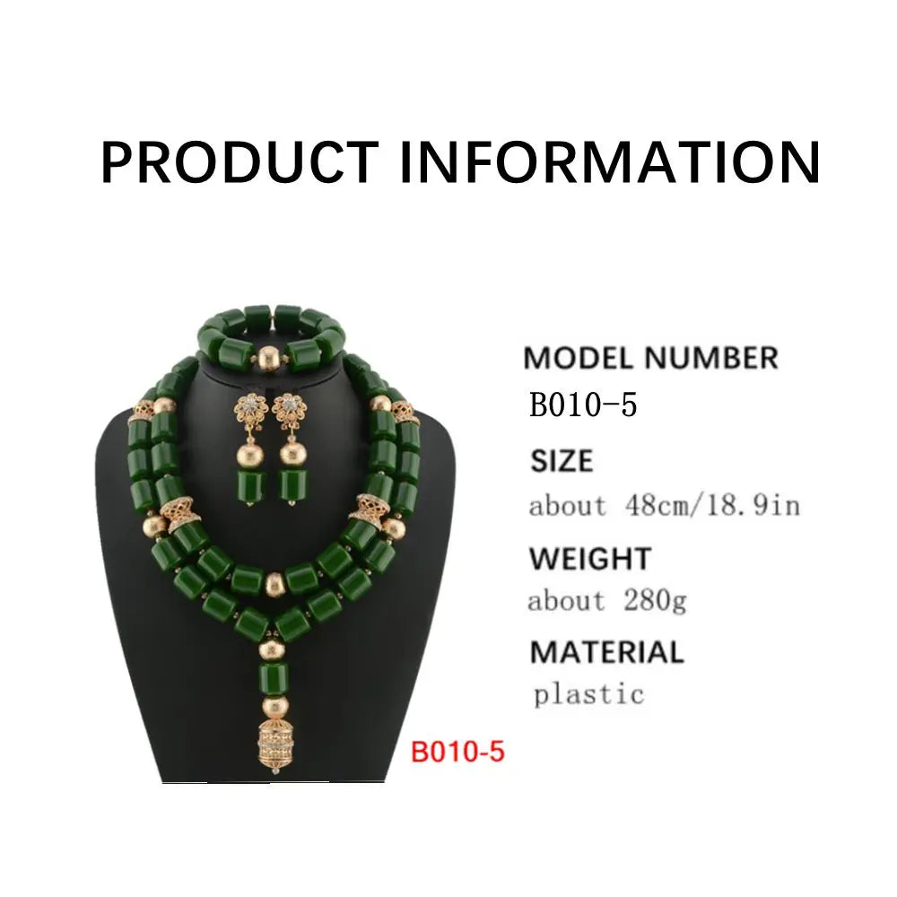 African Beads Wedding Necklace Set Artificial Coral Beads Jewelry Set Wholesale Nigeria Bride Wedding