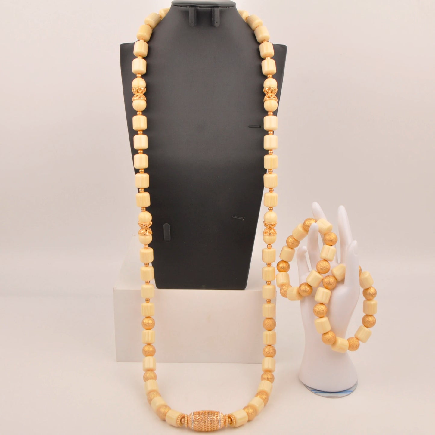 Orange Nigerian Artificial Coral Bead Necklace African Jewelry Sets