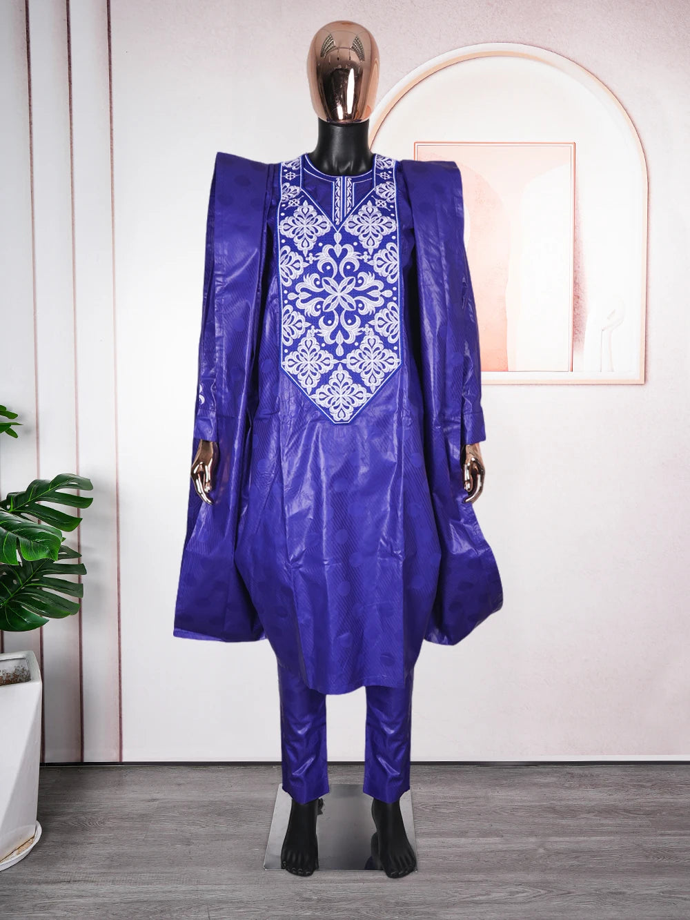 H&D South African Traditional Wear Formal Attire Bazin Riche Dashiki Outfits Shirt Pants Robe Suit African Agbada Ramadan 2024