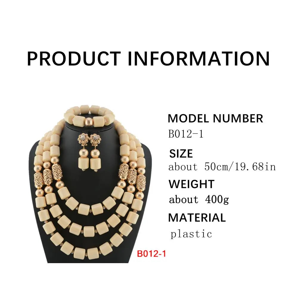 African Beads Wedding Necklace Set Artificial Coral Beads Jewelry Set Wholesale Nigeria Bride Wedding