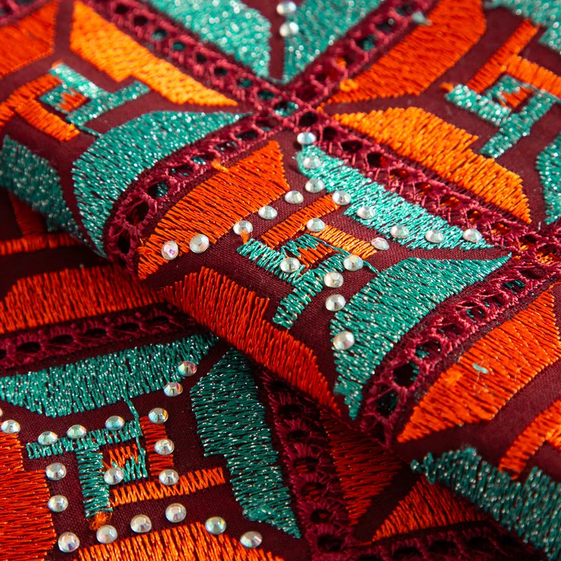 Kalume African Cotton Lace Fabric With Stones 2025 High Quality Embroidery Swiss Voile Lace In Switzerland For Dresses F4149