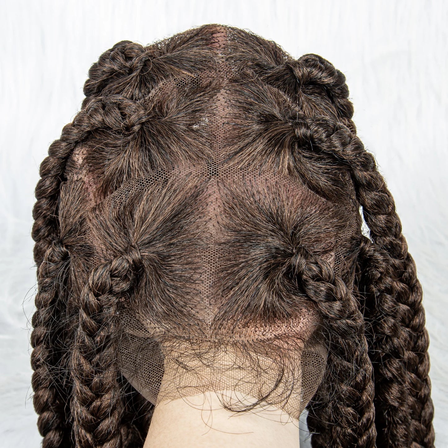HD Full Lace Braided Wigs for Black Women Box Braids Synthetic Lace Front Wig Big Square Knotless Box Braids With Baby Hair