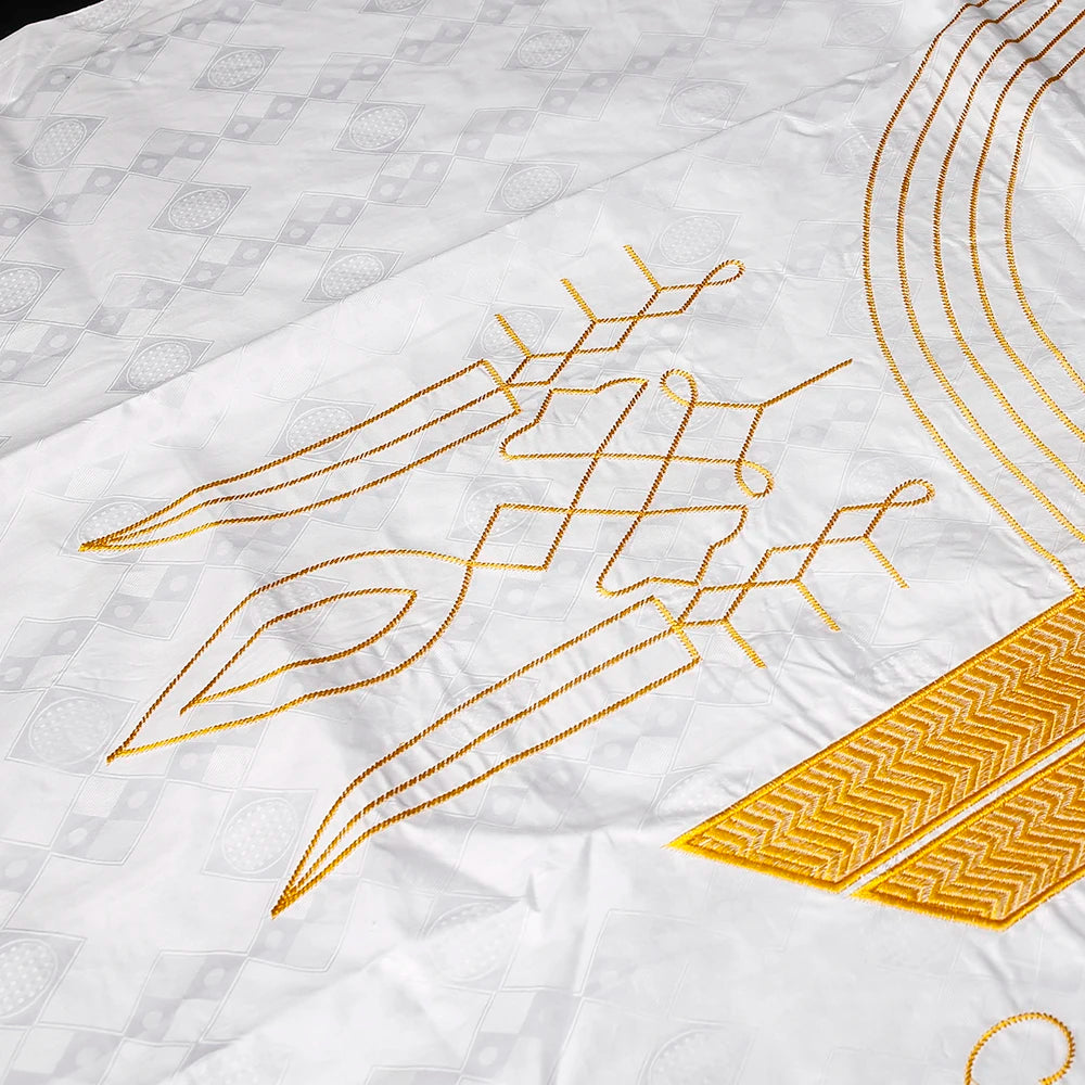 H&D Family Matching African Wedding Outfits For Husband and Wife Bazin Riche Robes Custom Couple Dashiki Set Boy Kid white Dress