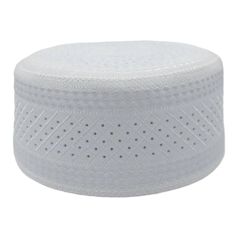 New Muslim Men Prayer Hats 2022 Cotton Embroidery Saudi Arabia Islamic Hat Hijab Jewish Cap Headscarf Clothing Islam Headscarf