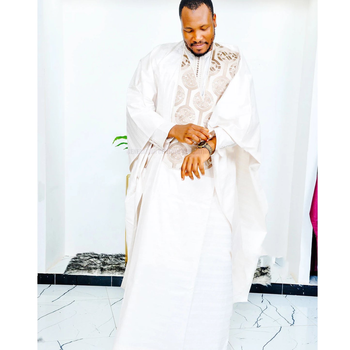 African Clothing For Men Traditional Embroidery Design Top Long Sleeve 3 Piece Set