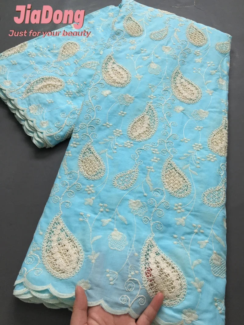 JiaDong Cotton African Swiss In Switzerland High Quality Lace Fabric Nigerian Lace Fabric For Sewing Dress Women 2.5yards 4298
