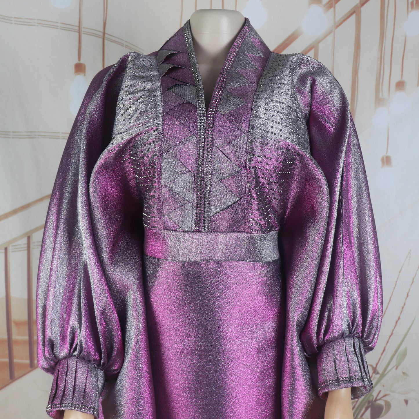 fashion turkey dresses for woman luxury elegant 2025 V-neck rhinestones dresses for church boubou  african dresses