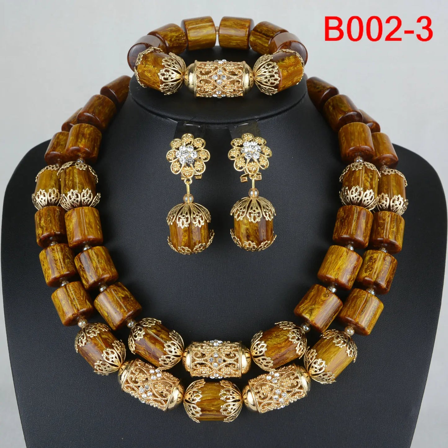 Luxury Dubai Artificial Coral Necklace Set Nigerian Wedding African Beads Jewelry Set Accessor