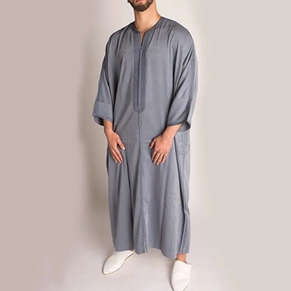 New 2025 Islam Muslim Men Clothing Loose Jubba Thobe Abaya Tenue Musulmane Pour Homme Caftan Islamic Robes Pakistan Arabia Dress