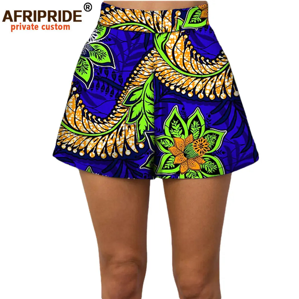 2025 Summer Women Beach Shorts Private Custom Casual Short Pants 100% Cotton Batik Print Pattern African Shorts A722108