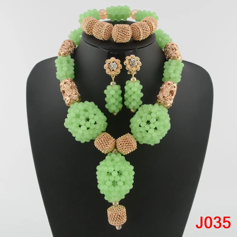 Fashion african coral beads necklace set nigerian wedding african beads jewelry Set