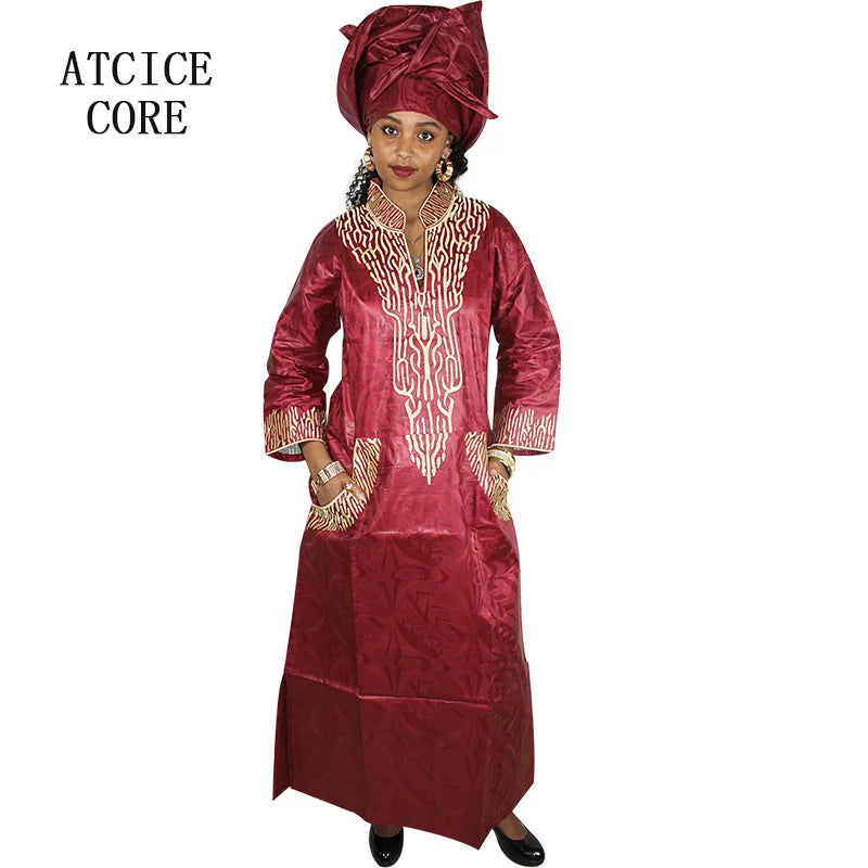 African Attire For Women Abaya Embroidery Plus Size Elegant Party Church Dress