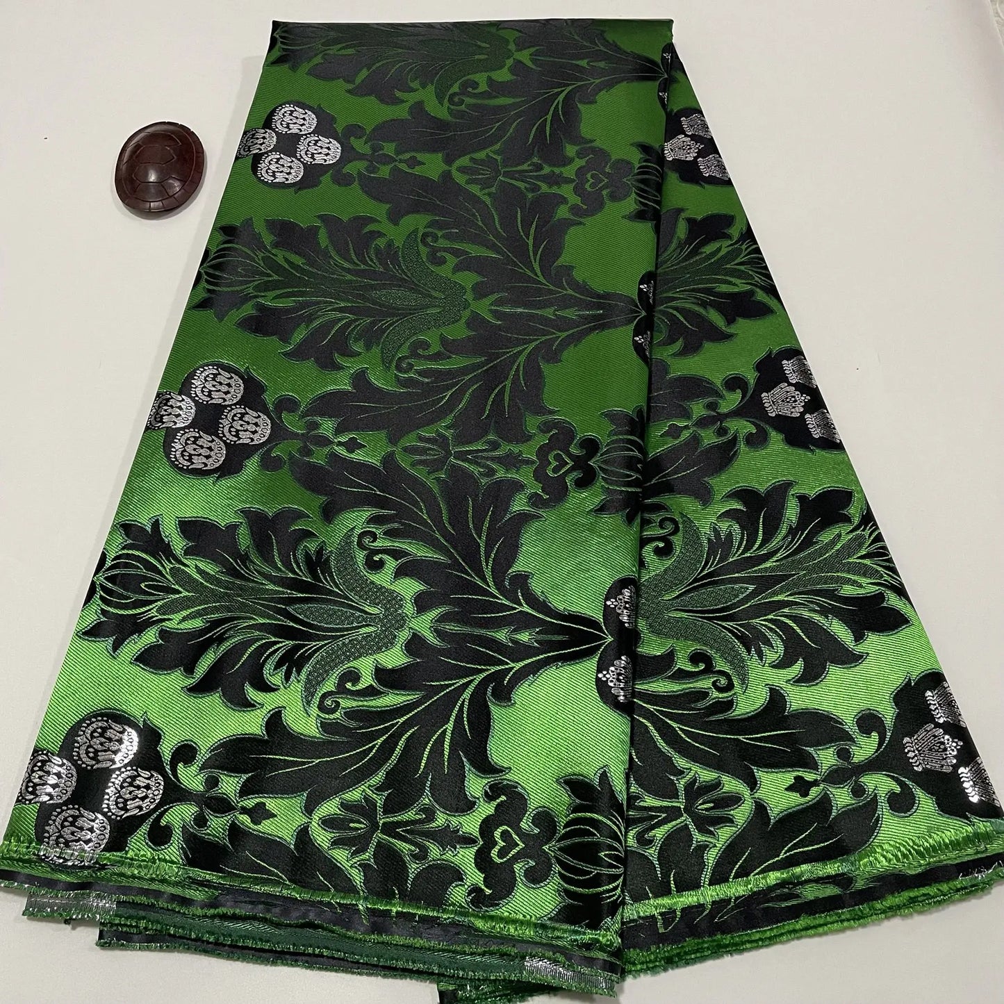 African Thick Damask Lace Fabric 2.5Yard Or 5Yards 2025 Jacquard Brocade Fabrics DIY Sew For Nigeria Women Headtie Aso obi Dress