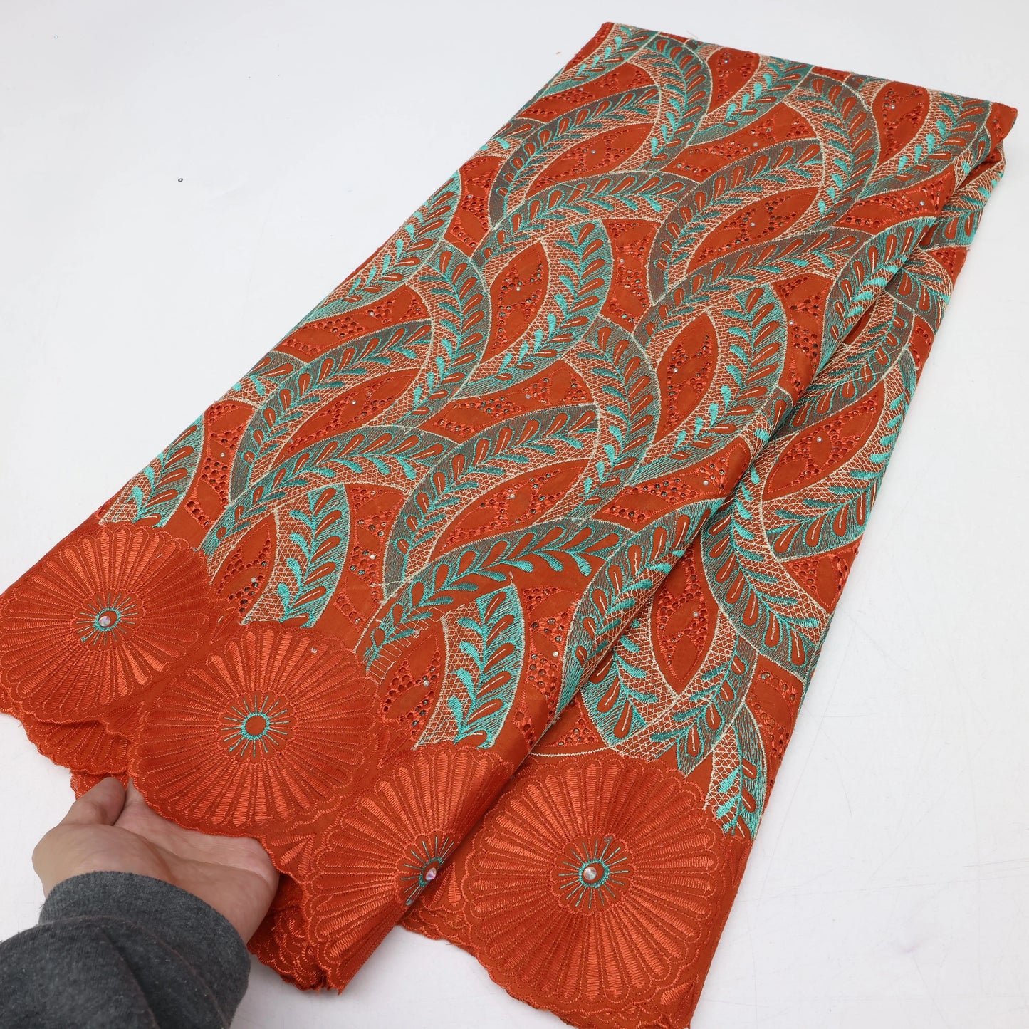 2024 High Quality Swiss Voile Lace Fabric African Cotton 5 Yards African Mesh Embroidery Lace Fabrics For Wedding Dress