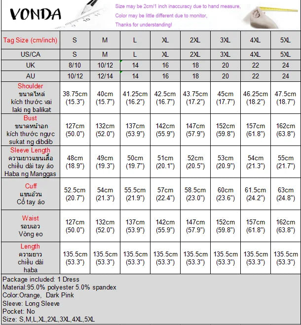 Plus Size VONDA Women Foral Printed Maxi Dress 2024 Causal Puff Sleeve Round Neck Bohemian Long Sundress Holiday Eelgant Vestido