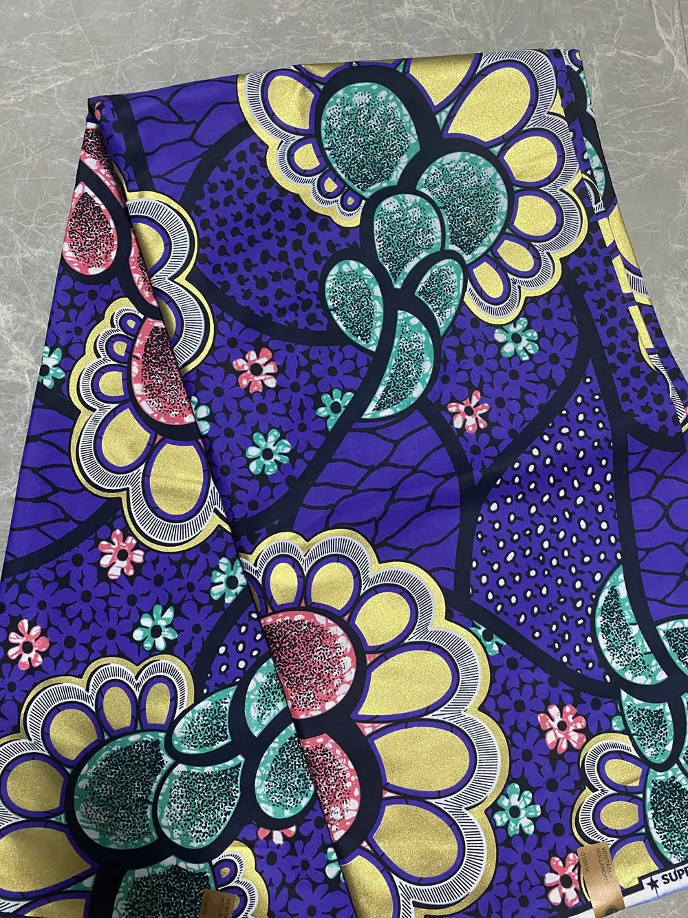 Soft Stuff Cotton Material African Wax Fabric Ankara Golden Printed Kente Super Good Quality Shine New For Sew Wedding Dress