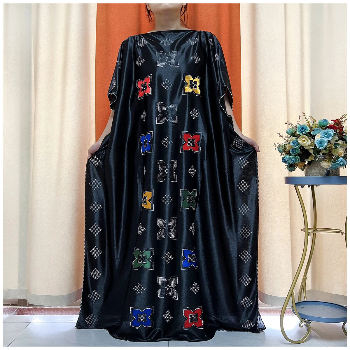 African Abaya For Women Kaftan islamic Clothing With Scarf African Women Dress Inlaid Mubarak Dubai Femme Luxury Muslim Dress