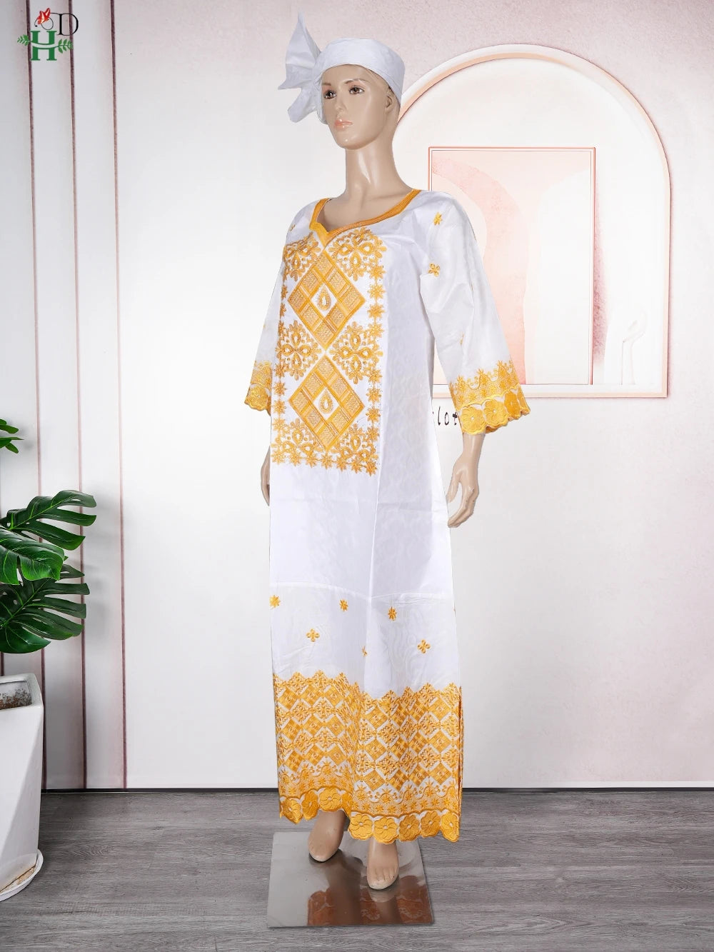 H&D African Clothing Dresses For Women 2024 Elegant Wedding Party Gown Ankara Dashiki Long Dress Roupas Bazin Riche Robes