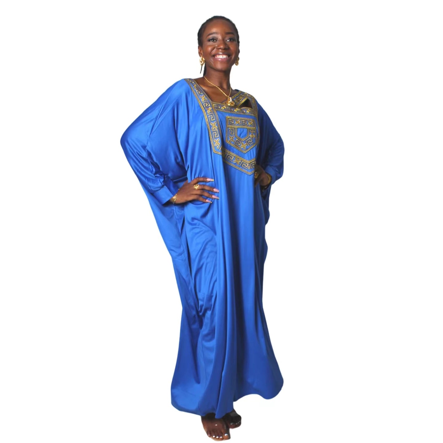 African Dresses For Women Tie Dyed Dashiki Embroidery Design Couple Fashion Elegant Dress With Scarf