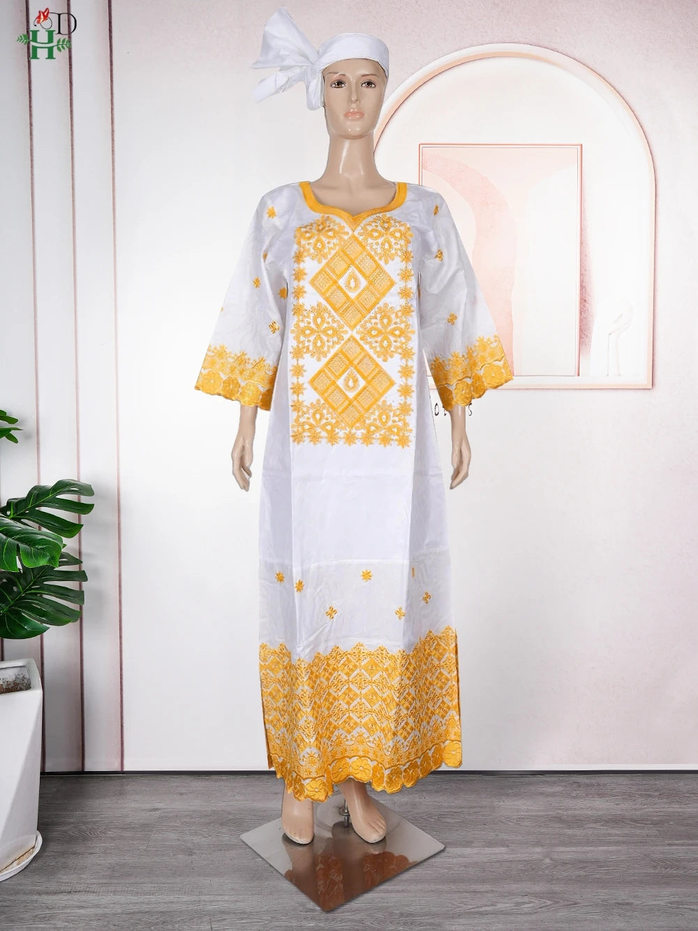 H&D African Clothing Dresses For Women 2024 Elegant Wedding Party Gown Ankara Dashiki Long Dress Roupas Bazin Riche Robes