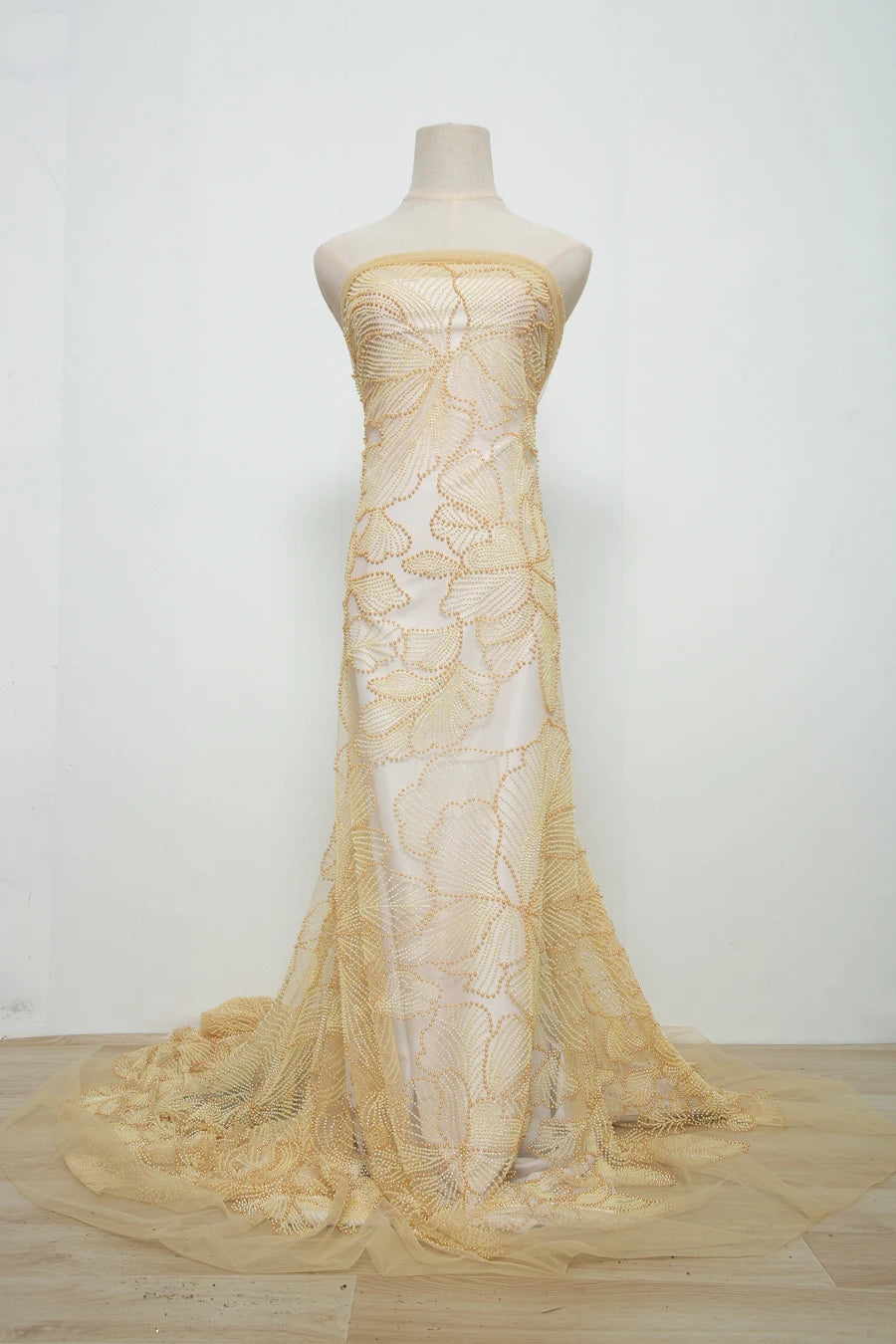 Kalume Green French Mesh Lace Fabric Beads African Lace Fabrics Nigerian Mesh Lace Fabric For Diy Dresses Party Wedding F4034