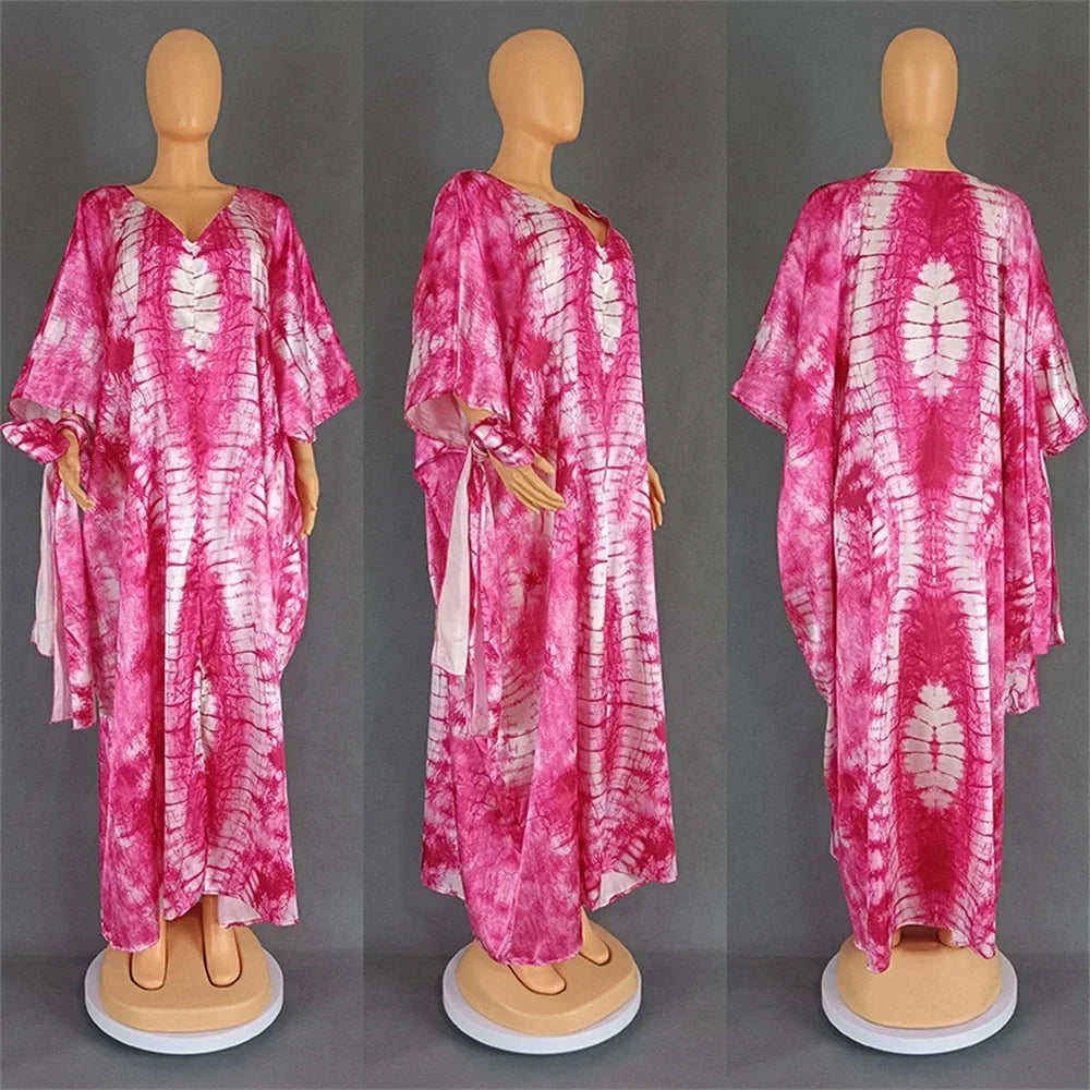 African Dresses for Women Hijab Kaftan Print Loose Boubou Robe Africa Clothes Ankara Dashiki Dubai Abaya Scarf Gown Caftan Dress