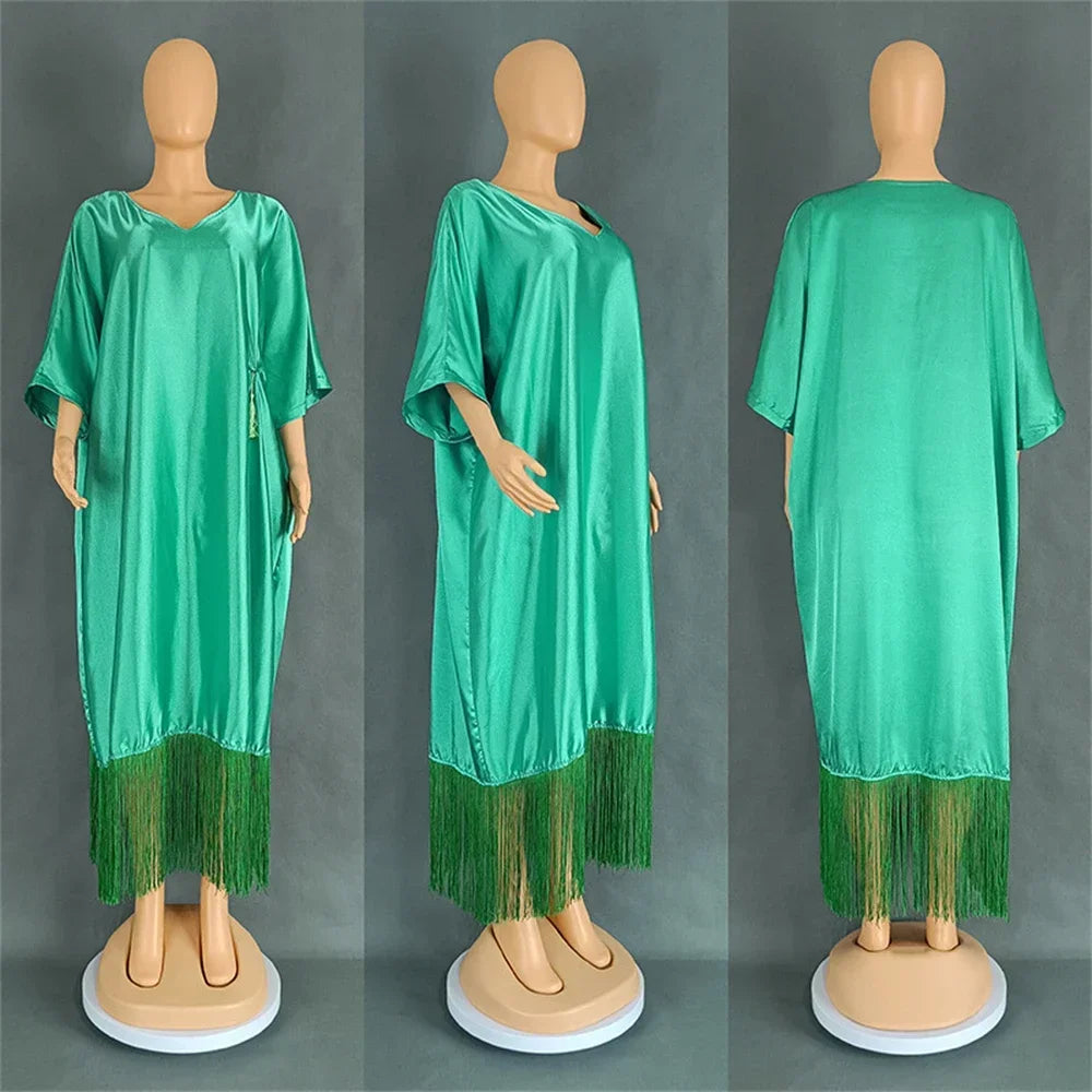 African Dresses for Women Hijab Kaftan Print Loose Boubou Robe Africa Clothes Ankara Dashiki Dubai Abaya Scarf Gown Caftan Dress