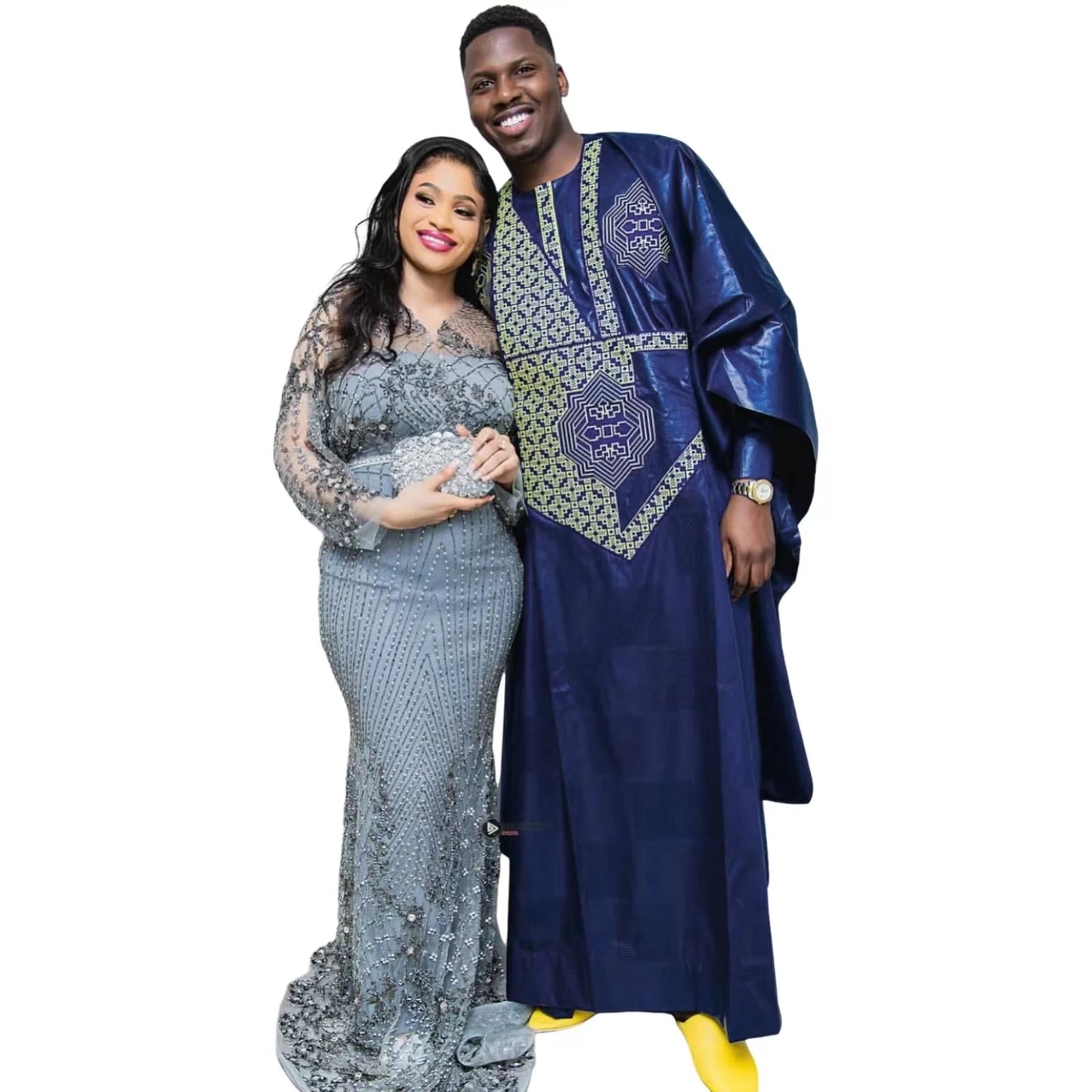 African Clothing For Men Traditional Bazin Riche Embroidery Design Top Long Sleeve 3 Piece Set