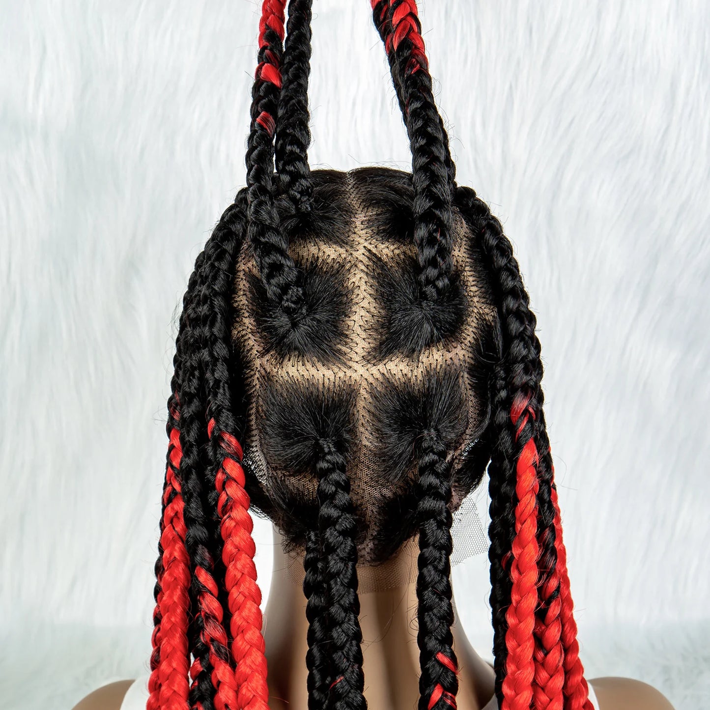 HD Full Lace Braided Wigs for Black Women Box Braids Synthetic Lace Front Wig Big Square Knotless Box Braids With Baby Hair