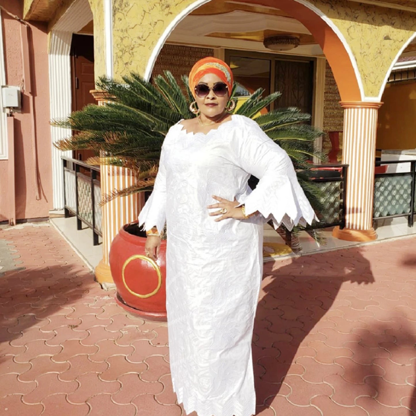 African Attire For Women Bazin Riche Embroidery Plus Size Elegant Party Church Dress