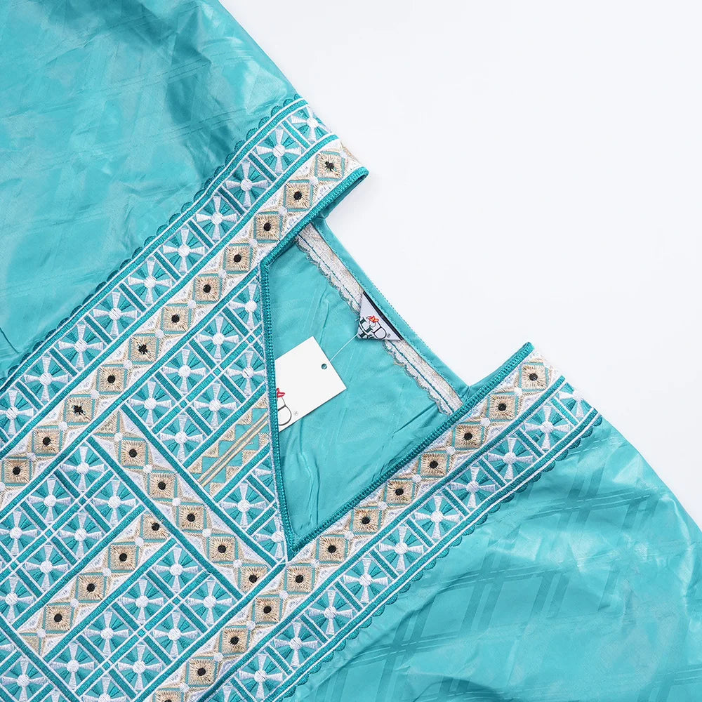 H&D South African Traditional Wear Formal Attire Bazin Riche Dashiki Green Shirt Pants Robe Suit Agbada Men's wedding party 2024