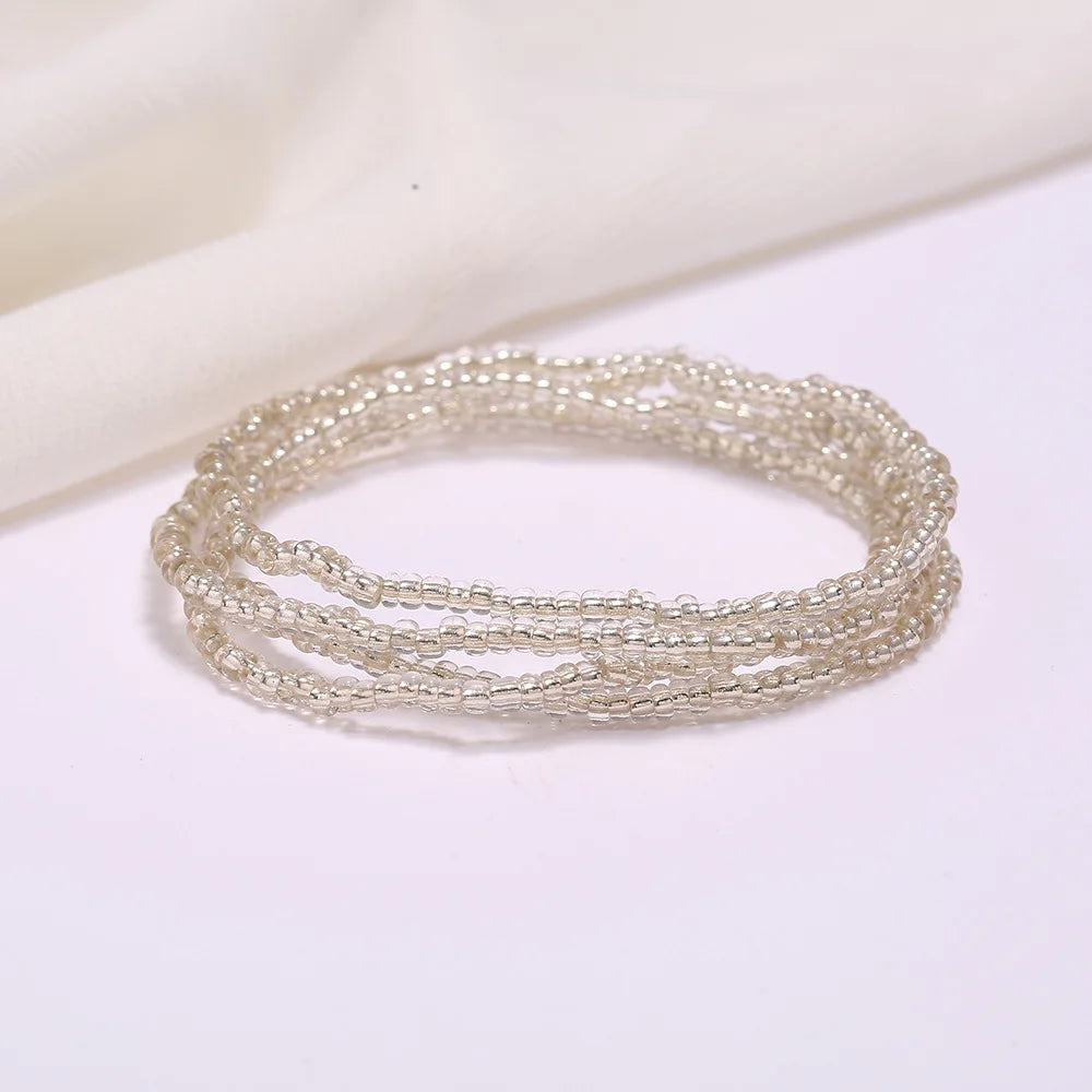 Waist Beads for Weight Loss Stretchy African Waist Beads for Women Belly Beads Chain Plus Size with String and Charms