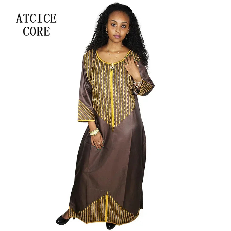African Dresses For Women Dashiki  Dresses Bazin Riche Traditional African Clothing  For Ladies Without Scarf